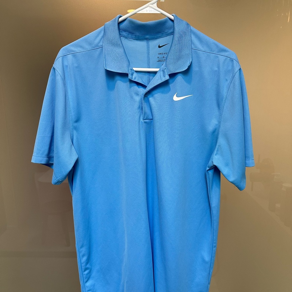 Nike Men's Dri-fit Light Blue Golf Polo Shirt